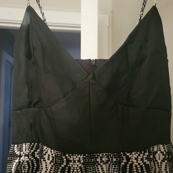 Charlie Jade Silk With Faux Pas Leather Athena Maxi Dress. Size S/P. NWT - Picture 6 of 6